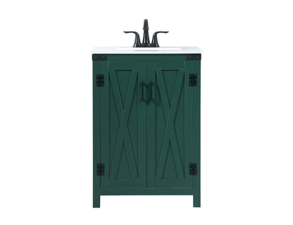 24 inch Single bathroom vanity in green