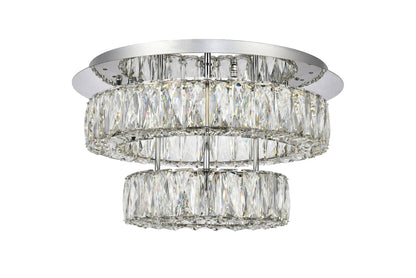 Monroe LED light Chrome Flush Mount Clear Royal Cut Crystal