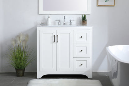 36 inch Single Bathroom Vanity in White