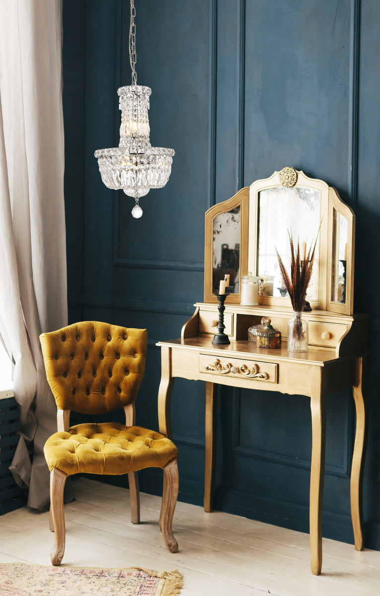 Tranquil 6 light Chrome Pendant Clear Royal Cut Crystal