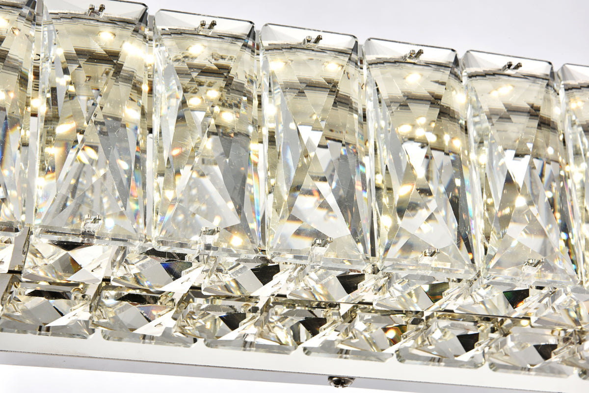 Monroe Integrated LED chip light Chrome Wall Sconce Clear Royal Cut Crystal