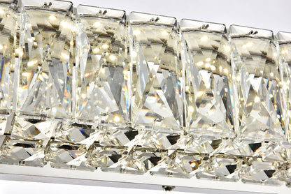 Monroe Integrated LED chip light Chrome Wall Sconce Clear Royal Cut Crystal