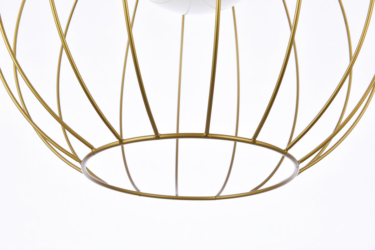 Wetzel 1 light brass pendant