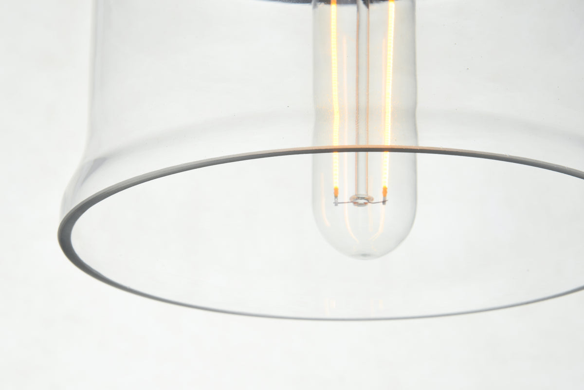 Kenna 1 Light Black Pendant With Clear Glass