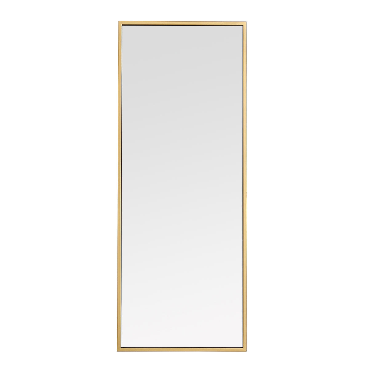 Metal frame rectangle mirror 14 inch in Brass