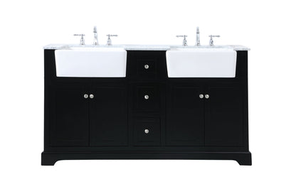 60 inch double bathroom vanity in black