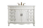 48 inch Single Bathroom vanity in Antique White with ivory white engineered marble