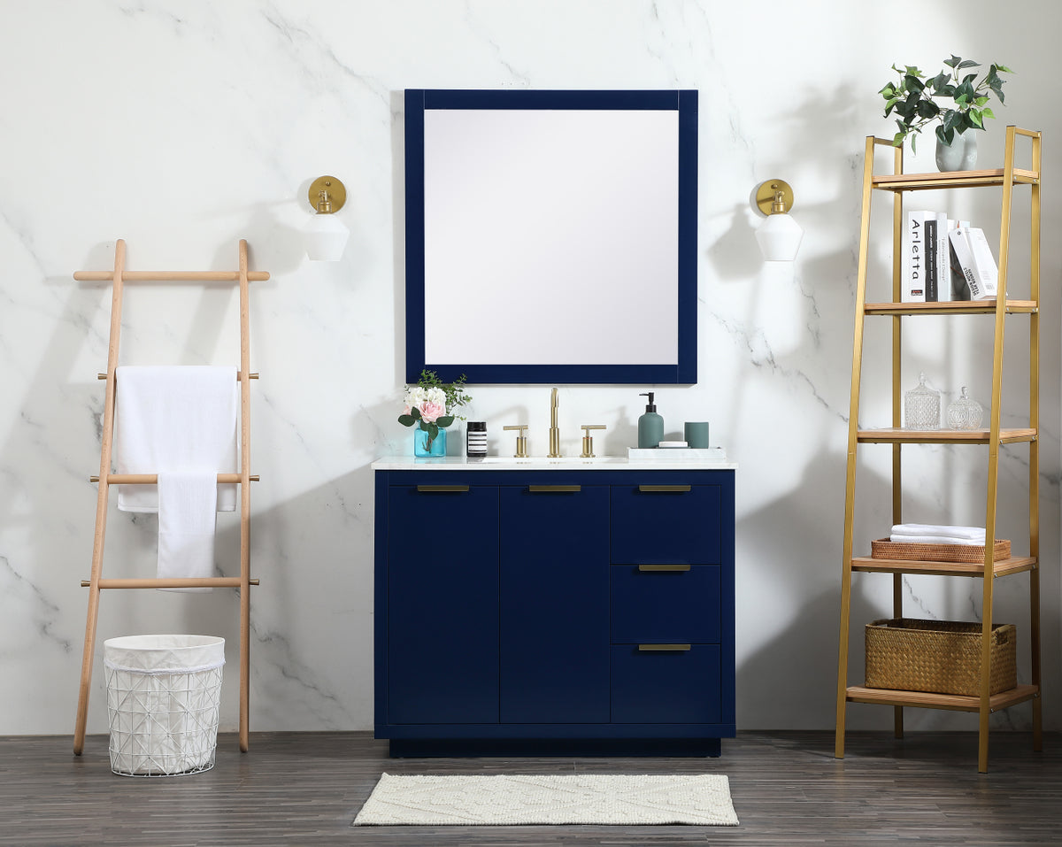 42 inch Single bathroom vanity in blue