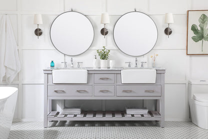72 inch double bathroom vanity in grey