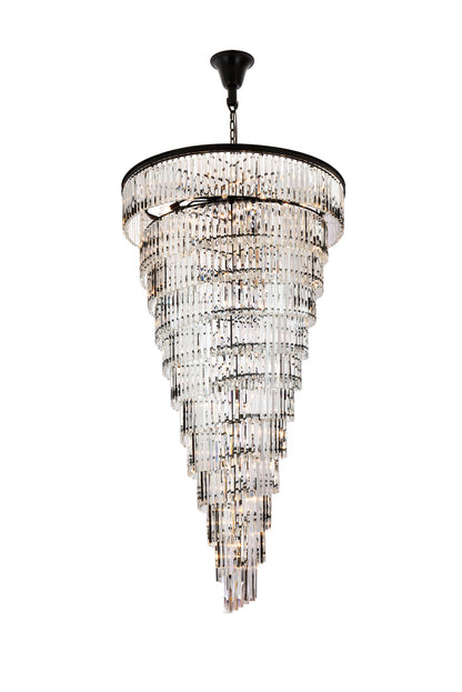 Sydney 48 inch spiral crystal chandelier in matte black