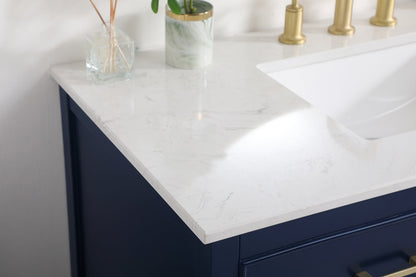 42 inch Single bathroom vanity in blue