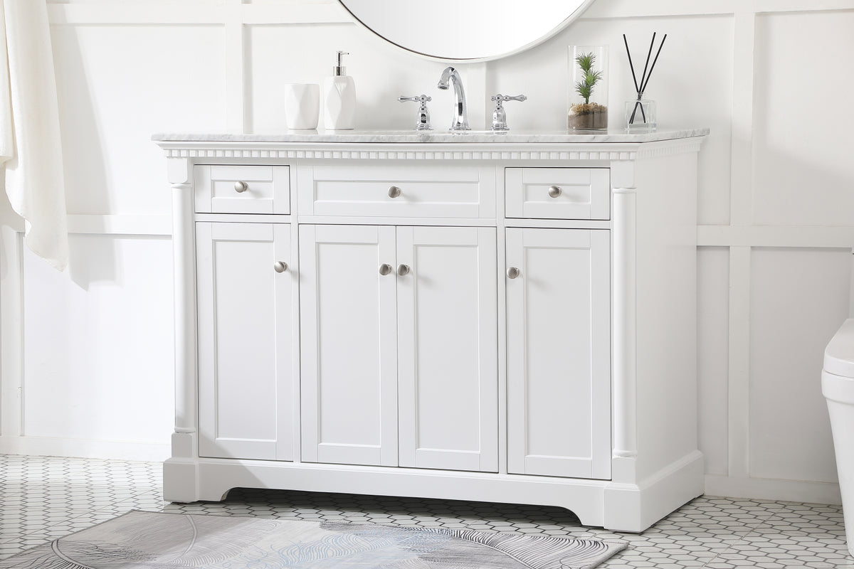 48 inch Single bathroom vanity in  White