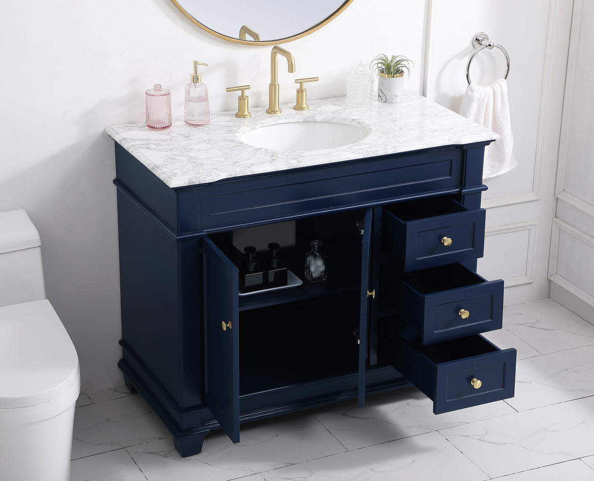 42 inch Single Bathroom Vanity set in Blue