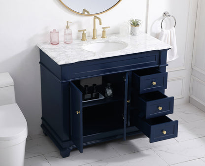 42 inch Single Bathroom Vanity set in Blue