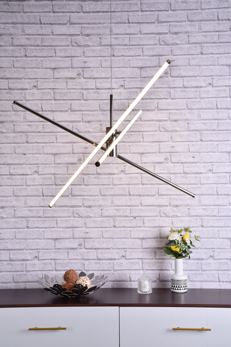 Sonya 3 Light polished Nickel Pendant