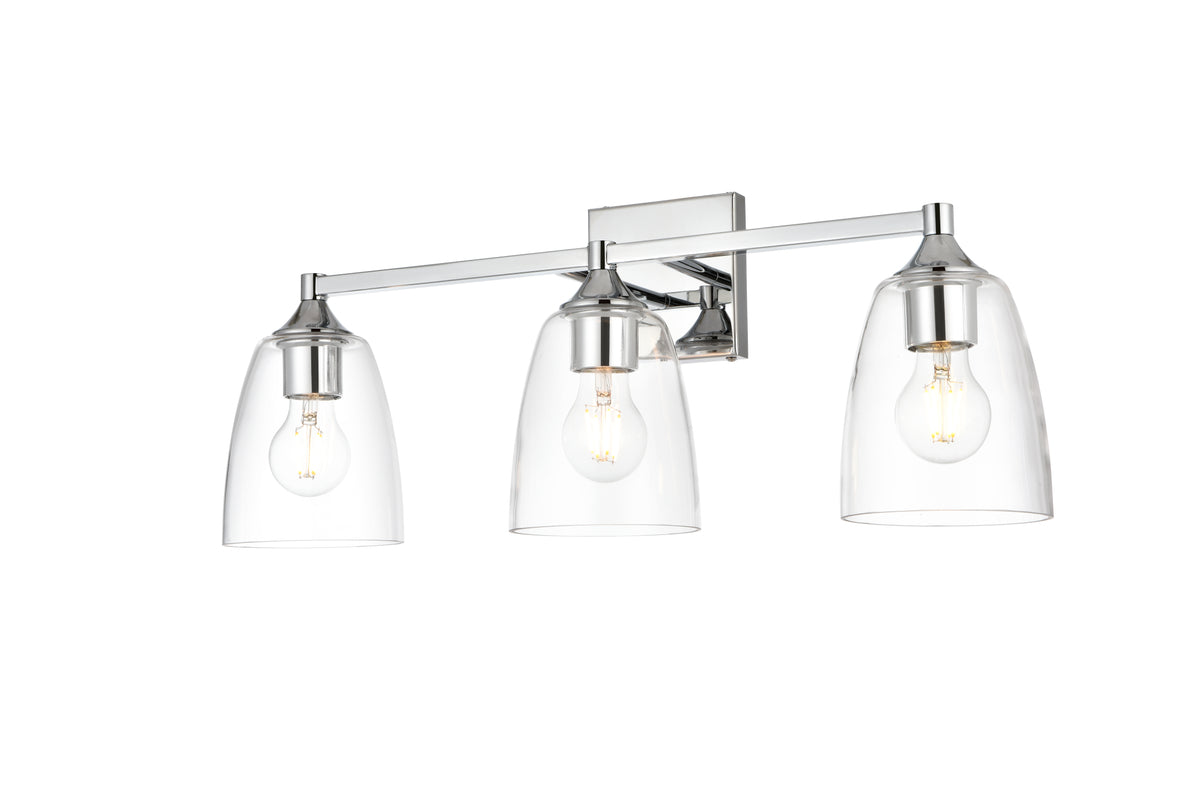 Gianni 3 light Chrome and Clear Bath Sconce