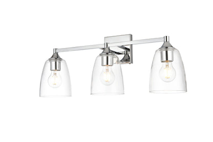 Gianni 3 light Chrome and Clear Bath Sconce