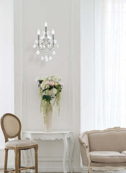 Maria Theresa 3 light Chrome Wall Sconce Clear Royal Cut Crystal