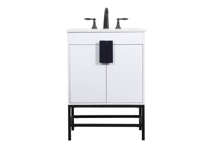 24 inch Single bathroom vanity in white