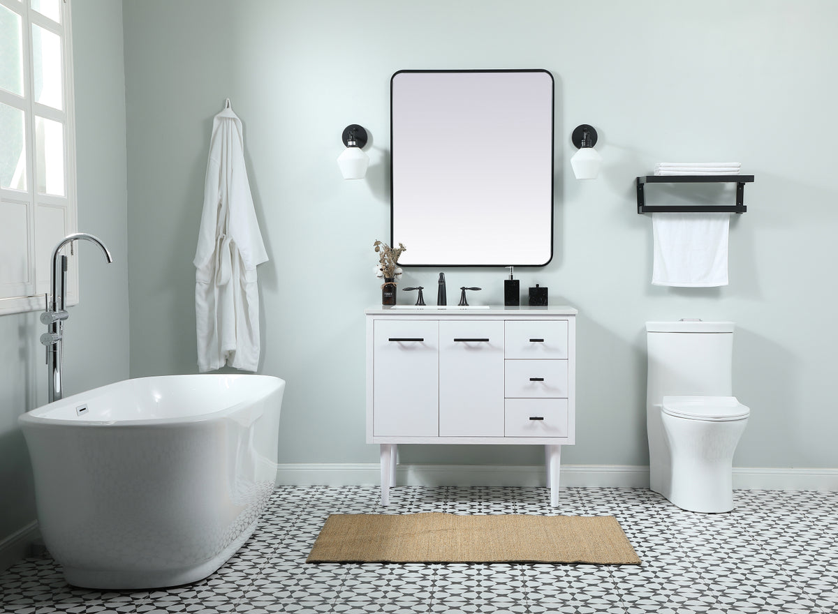 36 inch Single bathroom vanity in white