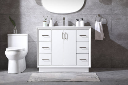 42 Inch SIngle Bathroom Vanity In White