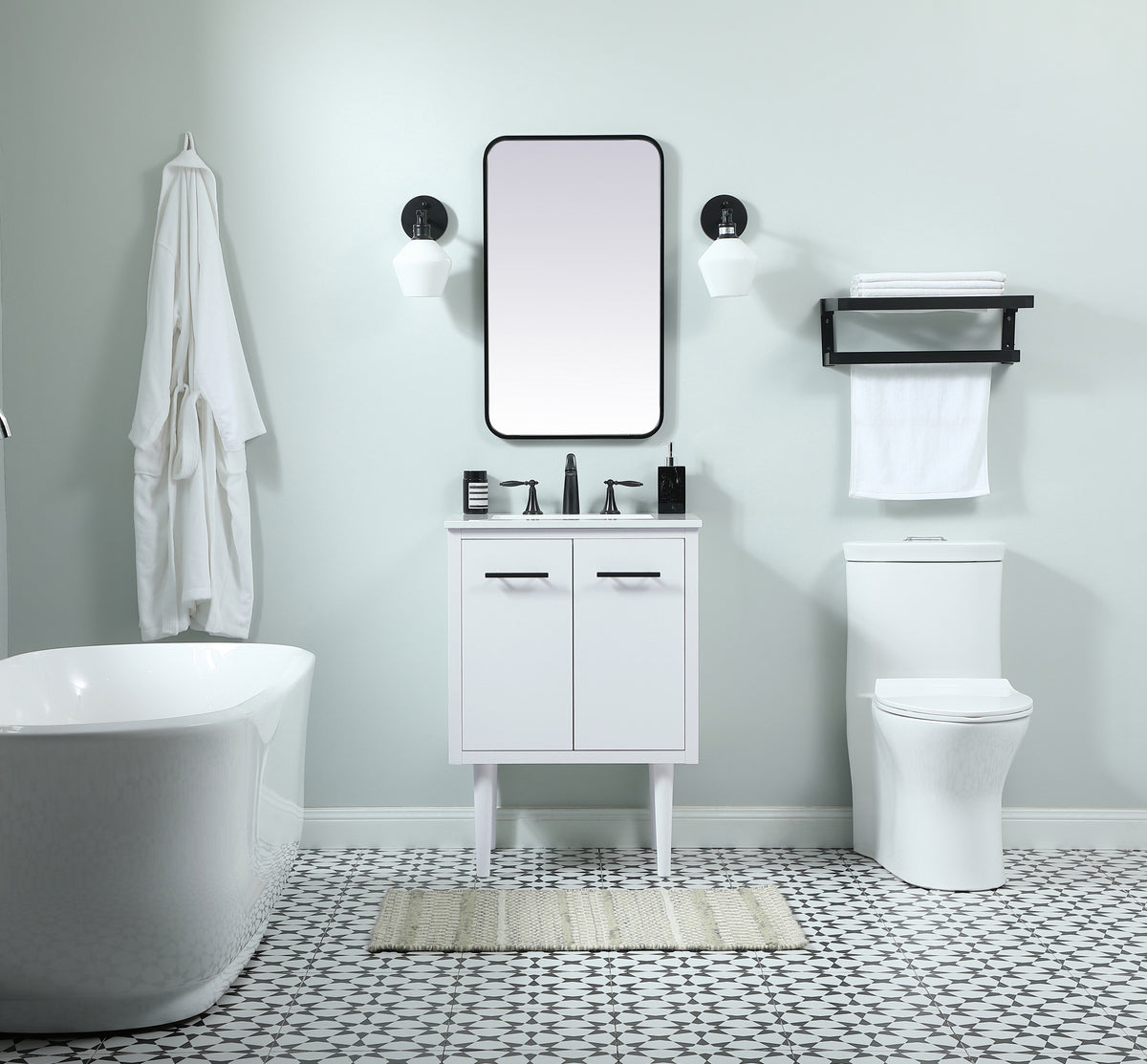 24 inch Single bathroom vanity in white