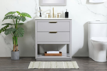 30 inch Single bathroom vanity in grey
