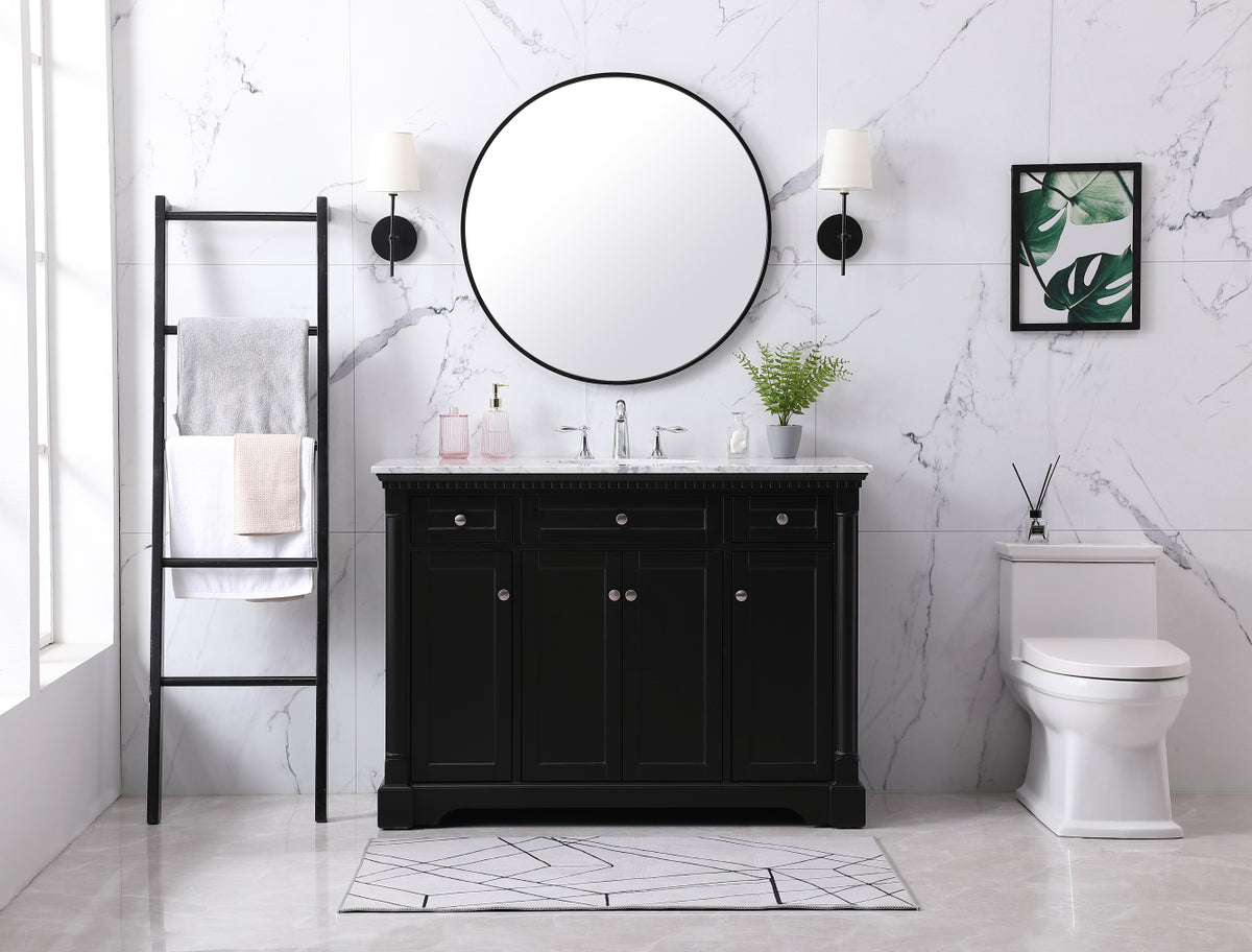 48 inch Single bathroom vanity set in black