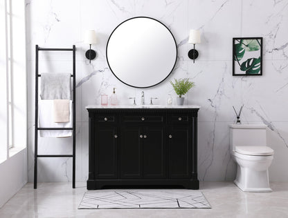 48 inch Single bathroom vanity set in black