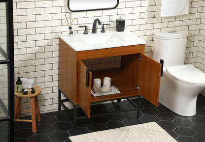 30 inch Single bathroom vanity in teak
