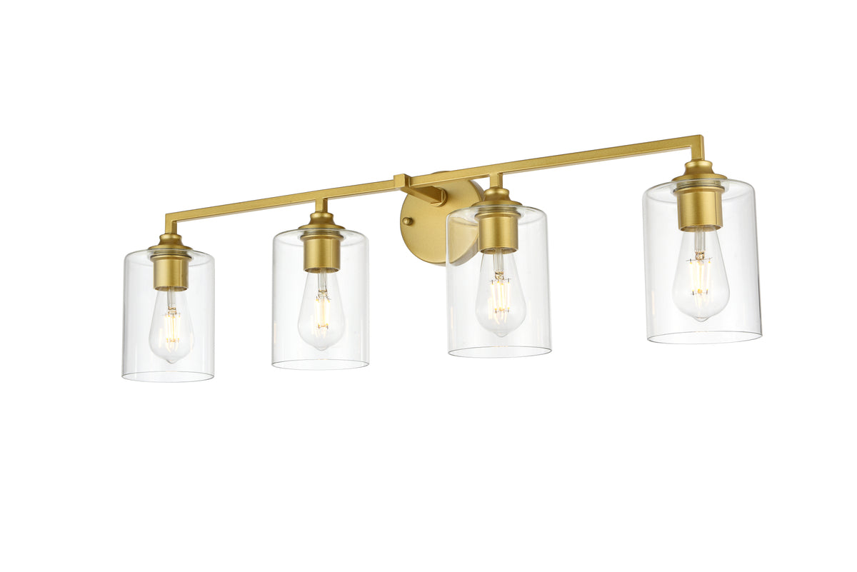 Mayson 4 light Brass and Clear Bath Sconce