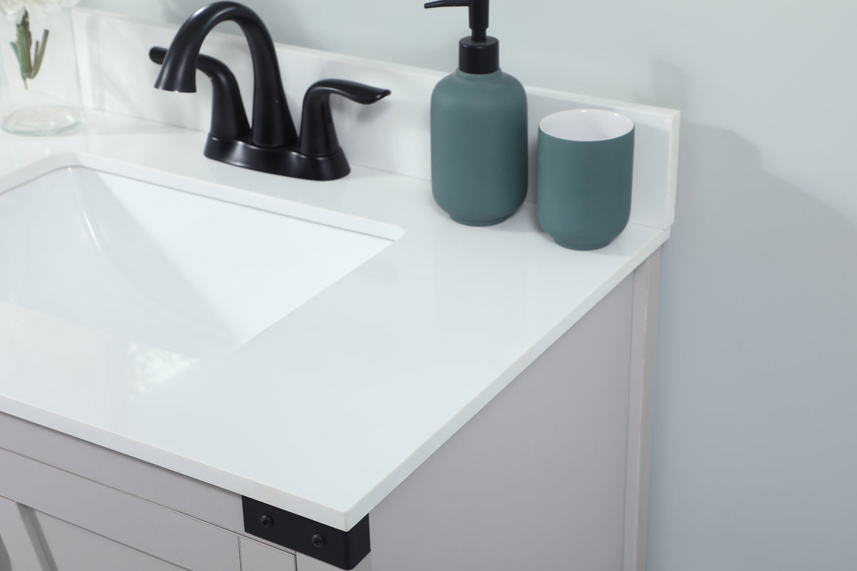 30 inch Single bathroom vanity in grey with backsplash