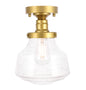 Lyle 1 light Brass and Clear seeded glass Flush mount