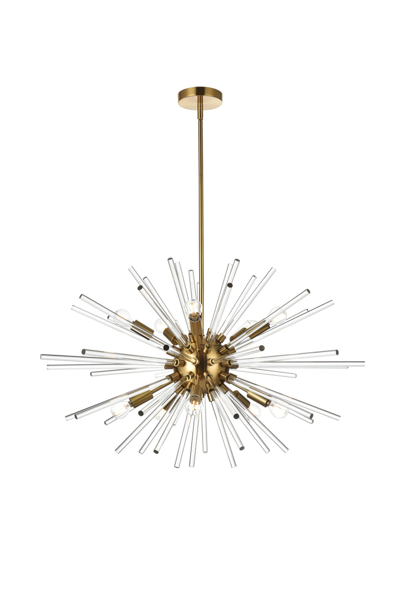 Sienna 32 inch crystal rod pendant in gold