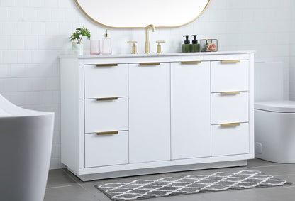 54 Inch SIngle Bathroom Vanity In White