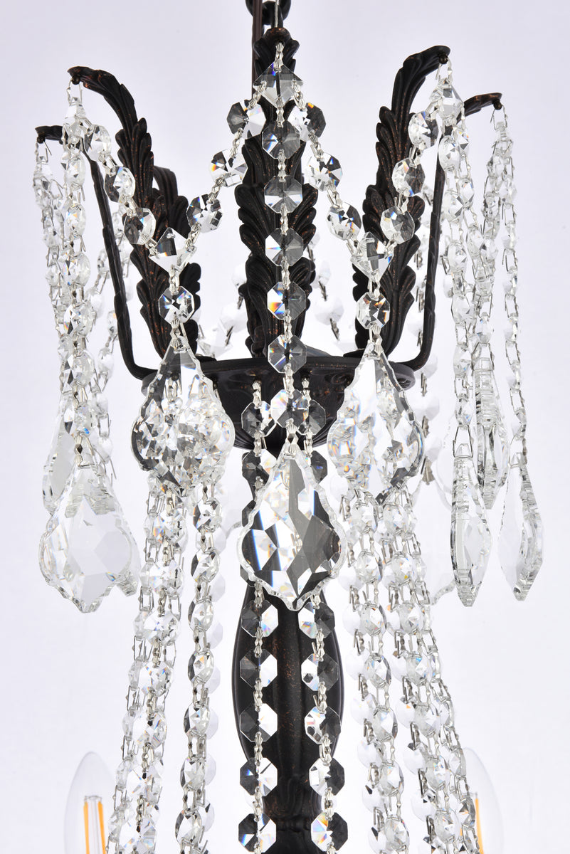 Rosalia 8 light Dark Bronze Chandelier Golden Teak (Smoky) Royal Cut Crystal