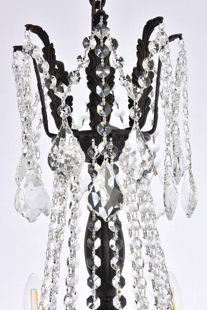 Rosalia 8 light Dark Bronze Chandelier Golden Teak (Smoky) Royal Cut Crystal