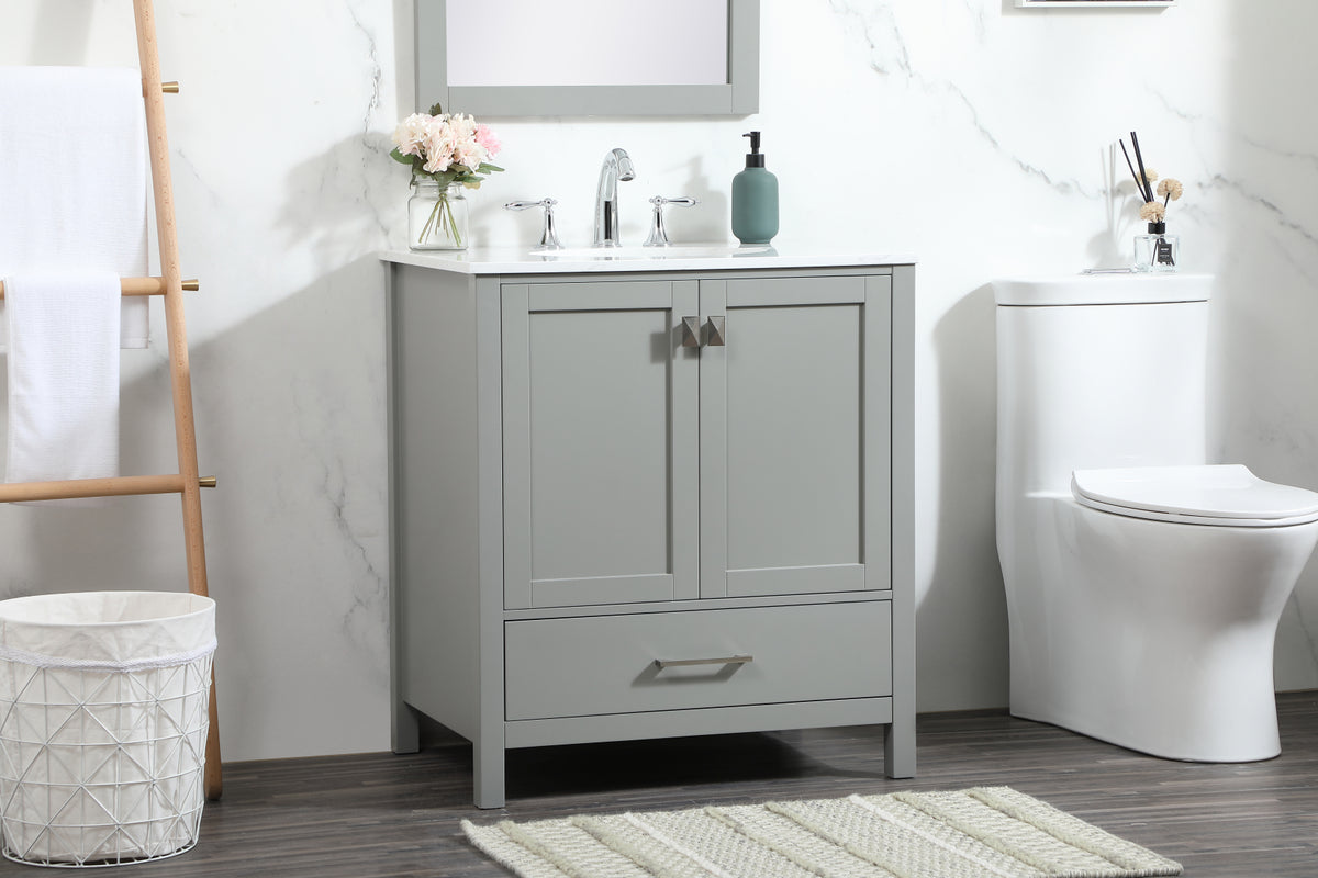 30 inch Single bathroom vanity in grey
