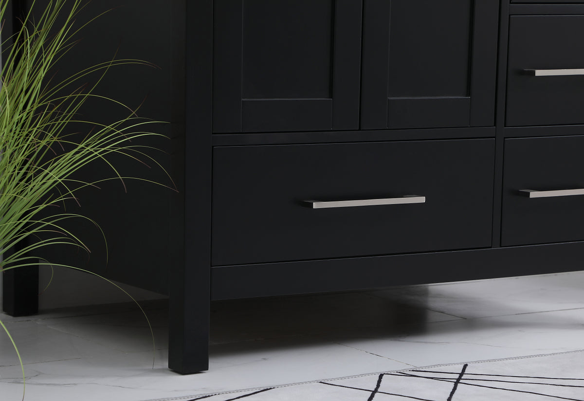 32 inch Single Bathroom Vanity in Black with Backsplash