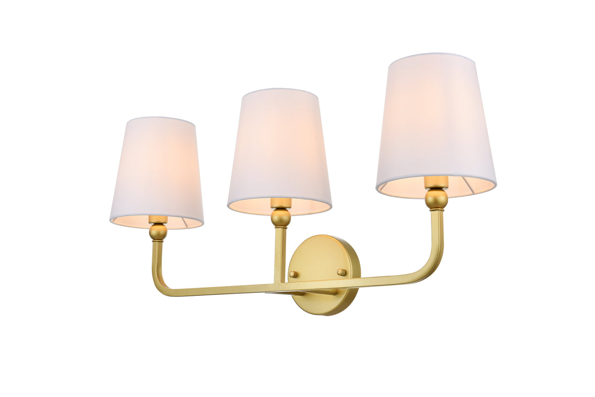 Colson 3 light Brass and Clear Bath Sconce
