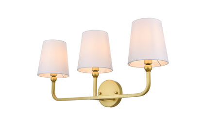 Colson 3 light Brass and Clear Bath Sconce