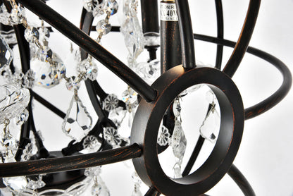 Geneva 5 light Dark Bronze Pendant Clear Royal Cut crystal