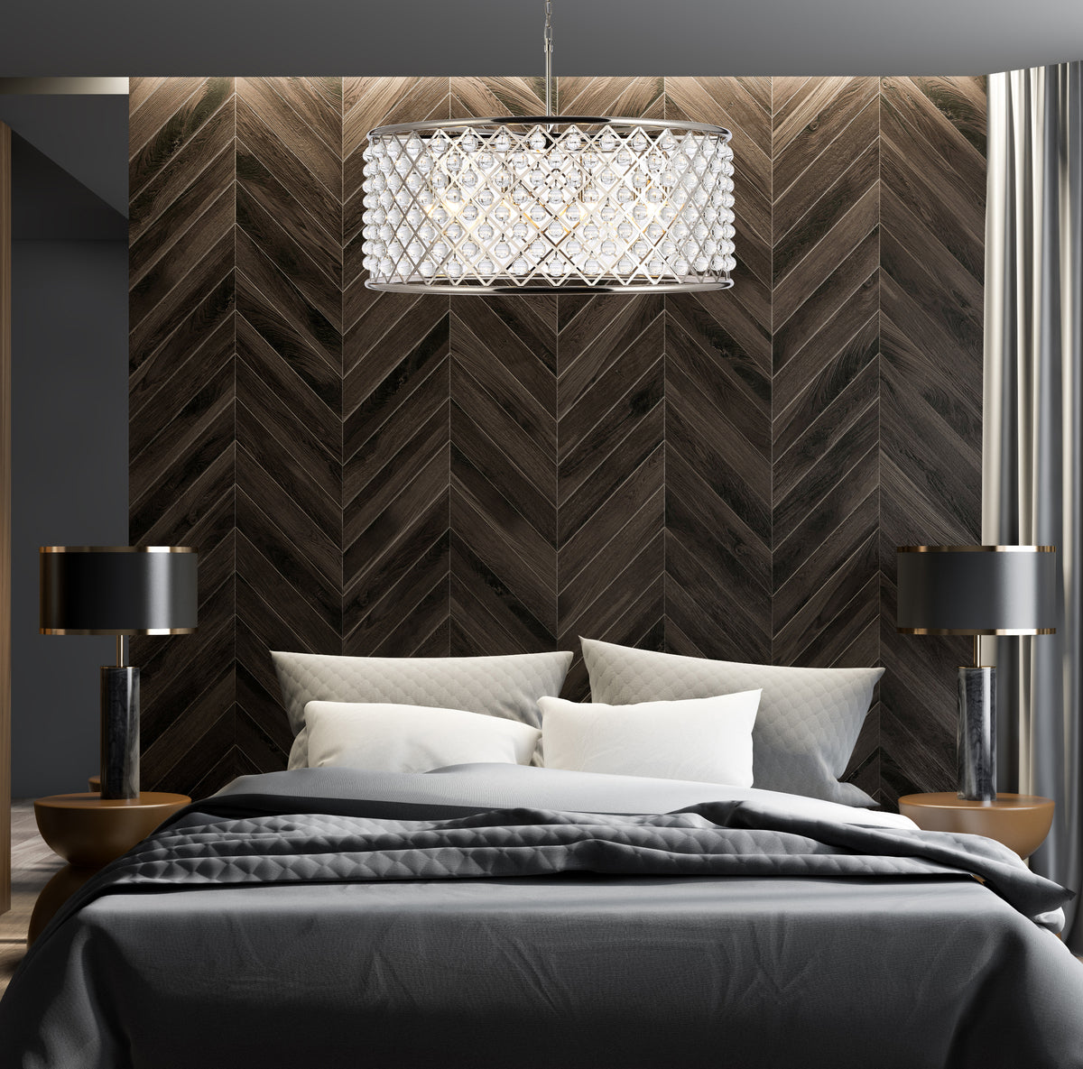 Madison 10 light polished Nickel Chandelier Clear Royal Cut Crystal