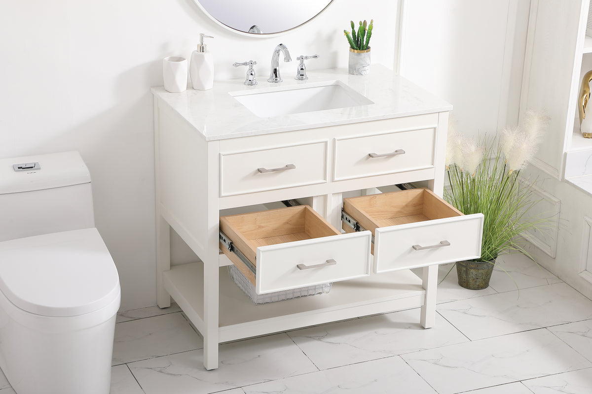 36 inch Single bathroom vanity in white
