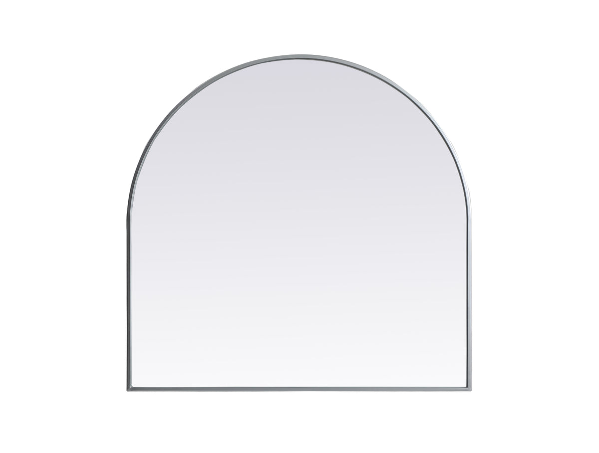 Metal Frame Arch Mirror 36x36 Inch in Silver