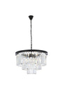Sydney 9 light Matte Black Chandelier Clear Royal Cut Crystal