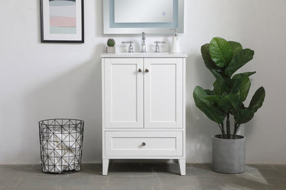 24 inch Single Bathroom Vanity in White