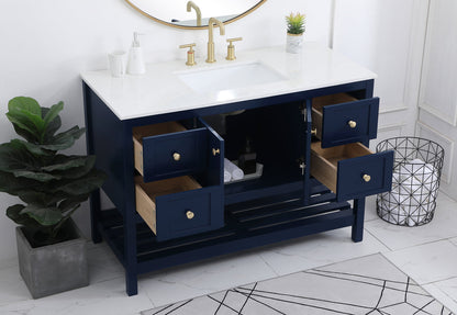 48 inch Single Bathroom Vanity in Blue
