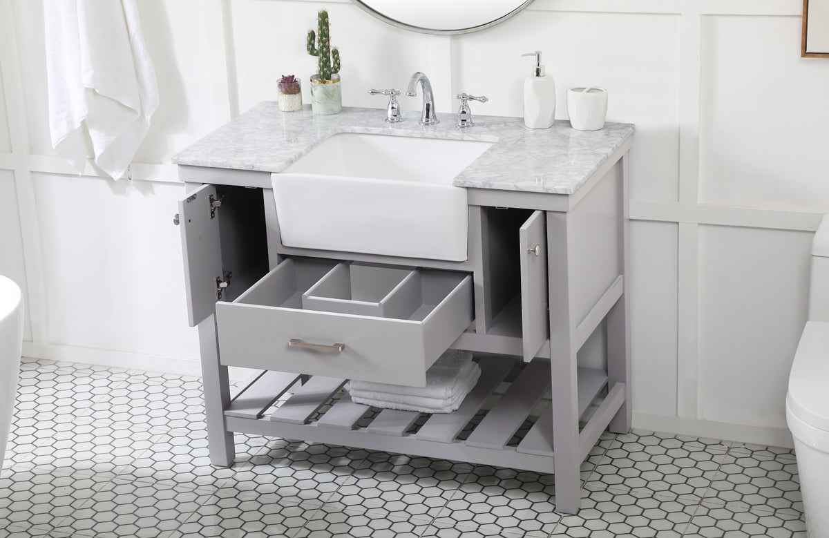 42 inch Single bathroom vanity in grey