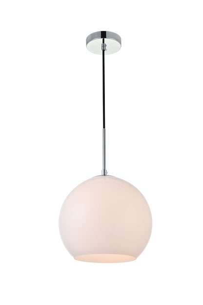 Baxter 1 Light Chrome Pendant With Frosted White Glass